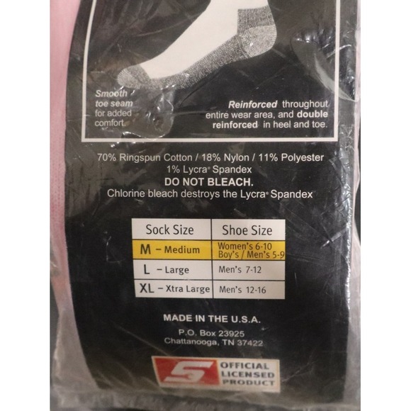 Snap-On Tools Pink Crew Socks 1pr Size M Medium Made USA Cotton Blend NEW - Picture 5 of 6